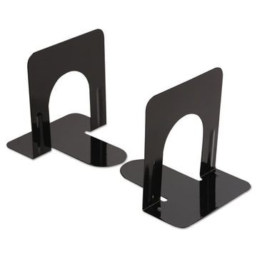 Universal® Economy Bookends, Nonskid, 4 3-4 X 5 1-4 X 5, Heavy Gauge Steel, Black freeshipping - TVN Wholesale